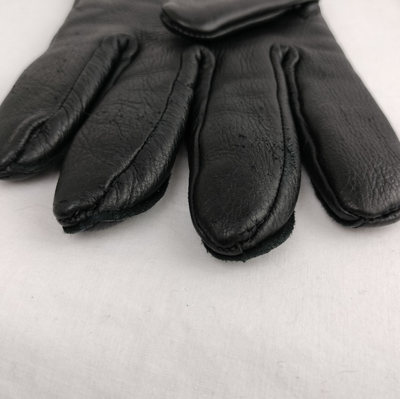 Samco Co. Black Genuine Black Leather Wool Lined Gloves - Picture 4 of 6